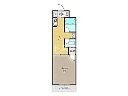 サンハピネス(1K/2階)の間取り写真