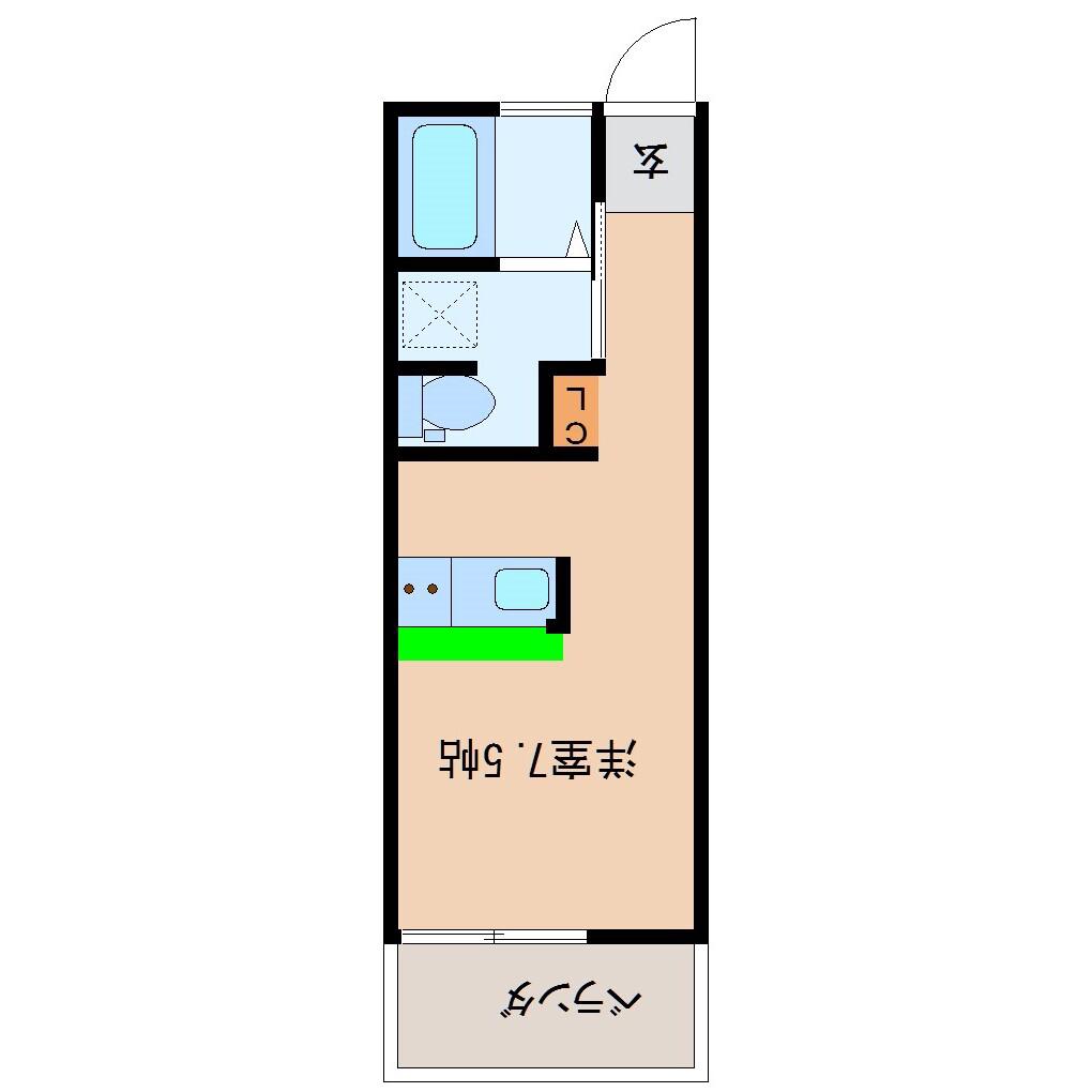 田島コーポ(1K/1階)の間取り写真