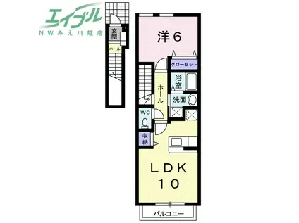 パル・ソレイユ(1LDK/2階)の間取り写真