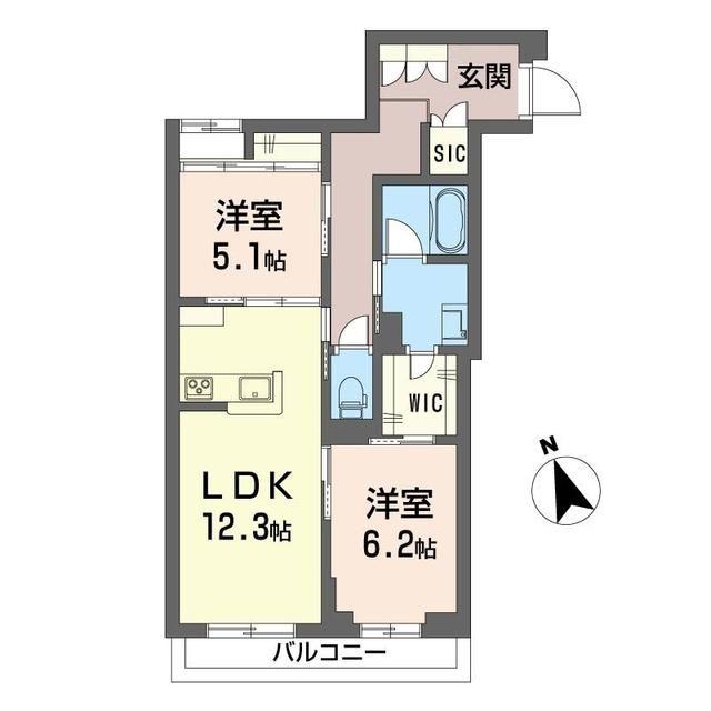 エテルカート(2LDK/2階)の間取り写真