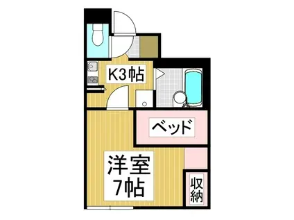 レオパレスグリーンテラスM(1K/1階)の間取り写真