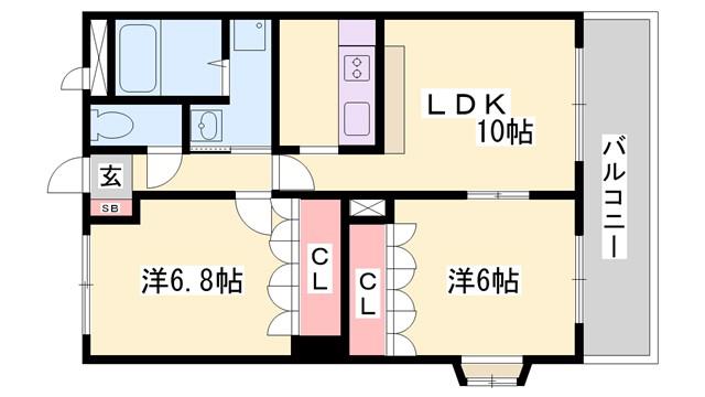 グランディールM(2LDK/2階)の間取り写真