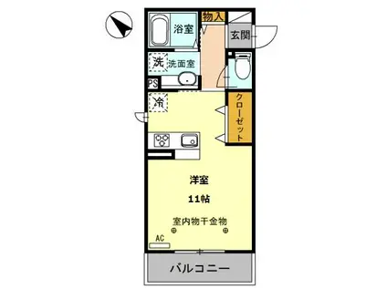 FIRSTSTAGE 上柴(ワンルーム/3階)の間取り写真