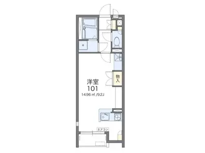 ル シエル(ワンルーム/1階)の間取り写真