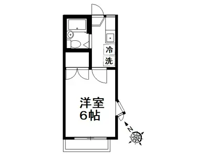 メゾンドボヌール(1K/2階)の間取り写真