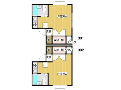 日通プロパンビル(ワンルーム/3階)の間取り写真