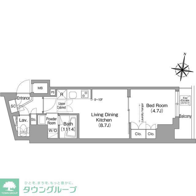 コンフォリア南品川(1LDK/5階)の間取り写真