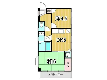 エーデルブルーメ内匠(2DK/3階)の間取り写真