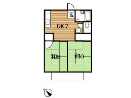 サンハイム(2DK/2階)の間取り写真