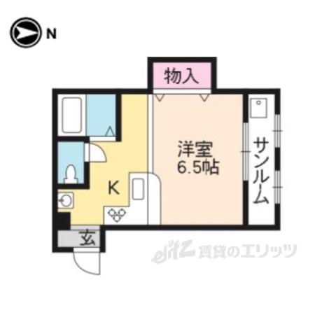 葛城マンション(1K/3階)の間取り写真