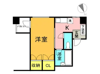 メゾン小町(1K/4階)の間取り写真