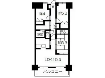 ライオンズマンション姫路市役所前(3LDK/13階)の間取り写真