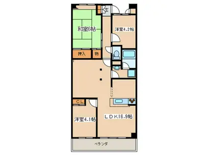 CITY21(3LDK/7階)の間取り写真