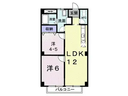 パルネット源平(2LDK/2階)の間取り写真