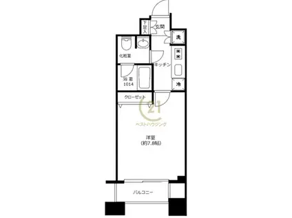 パレステュディオ神楽坂CITYTOWER(1K/6階)の間取り写真