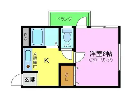 エスポワール21(1K/2階)の間取り写真