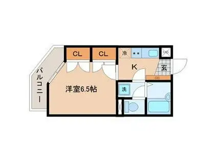 リエス南仙台(1K/2階)の間取り写真