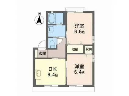 コーポフィオレB(2DK/1階)の間取り写真