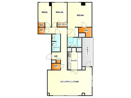 ブラフ100(3SLDK/6階)の間取り写真