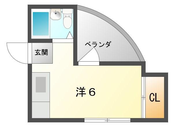 コスモ八坂ハイツ(ワンルーム/3階)の間取り写真