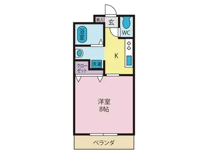 メゾン・ルミエール(1K/2階)の間取り写真