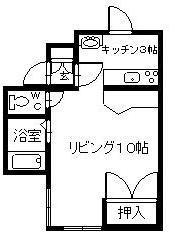 SUNSHINE I・II(ワンルーム/2階)の間取り写真