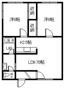 グランディール(2LDK/1階)の間取り写真