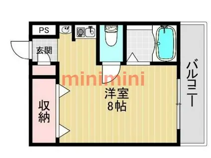 フェリセ富田(ワンルーム/1階)の間取り写真