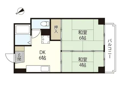 岡本ビル(2DK/5階)の間取り写真