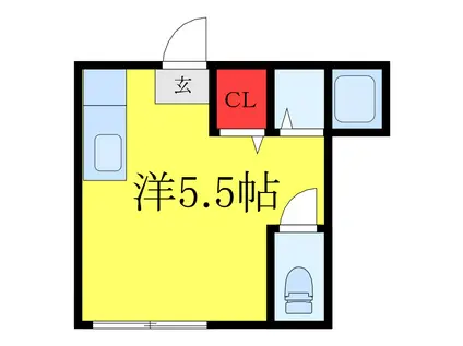 さくらハウス(ワンルーム/2階)の間取り写真