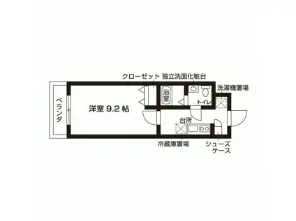 YMK伊勢原(1K/3階)の間取り写真