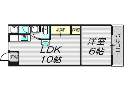 LEGAL守口(1LDK/2階)の間取り写真