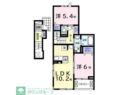 アヴァンセIII(2LDK/2階)の間取り写真