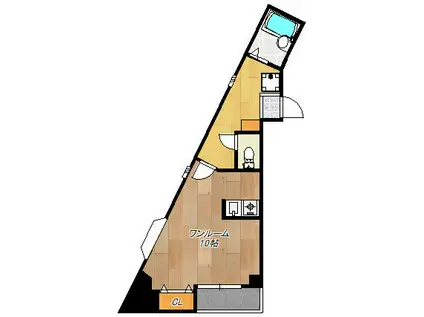 アスタリスク日吉(ワンルーム/2階)の間取り写真