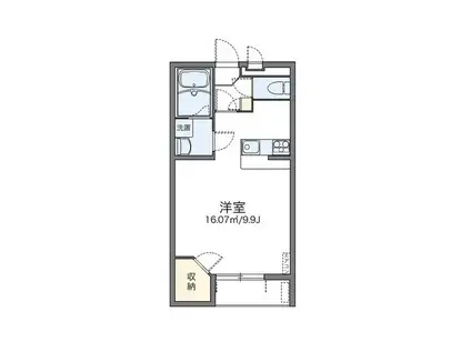 レオネクストラモ フェリチタ(ワンルーム/2階)の間取り写真