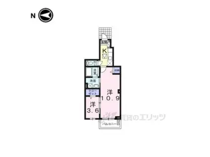 ディアコート口酒井 参番館(2K/1階)の間取り写真