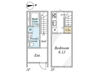 MOK-TERRACE我孫子(1K/1階)の間取り写真