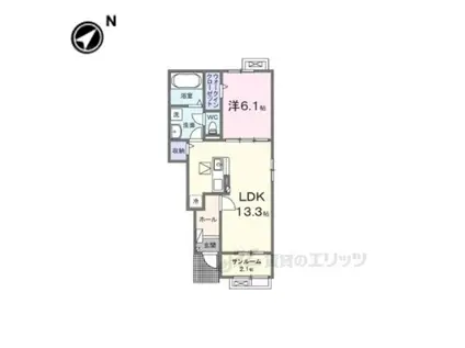 キング・ヒルズⅠ(2LDK/2階)の間取り写真