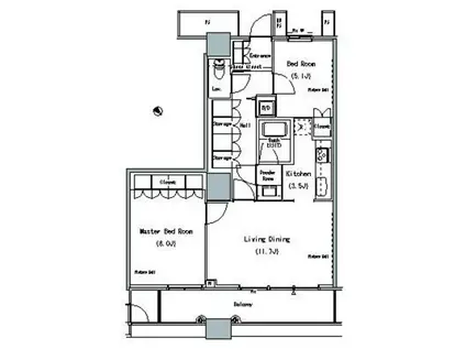 THE TOKYO TOWERS MIDTOWER(2LDK/28階)の間取り写真