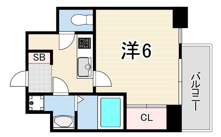 エスリード神戸ハーバークロス(1K/12階)の間取り写真