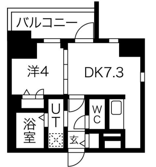 ザ・レジデンスパーク久屋大通(1DK/5階)の間取り写真