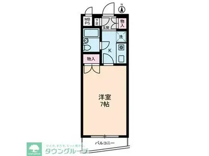 セザール清瀬中央公園(1K/2階)の間取り写真