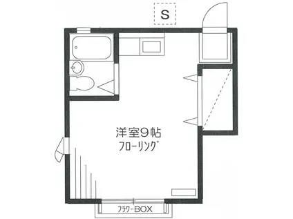 ドミールK(ワンルーム/1階)の間取り写真