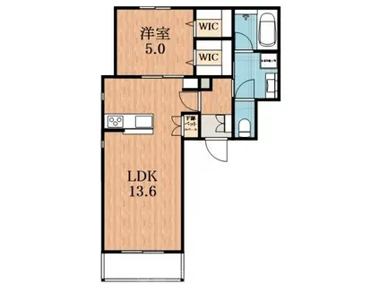 MAISON DE CHATON ABENO(1LDK/1階)の間取り写真