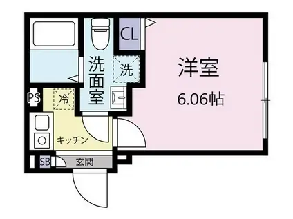 EXENTIA MOTOHASUNUMA(1K/3階)の間取り写真