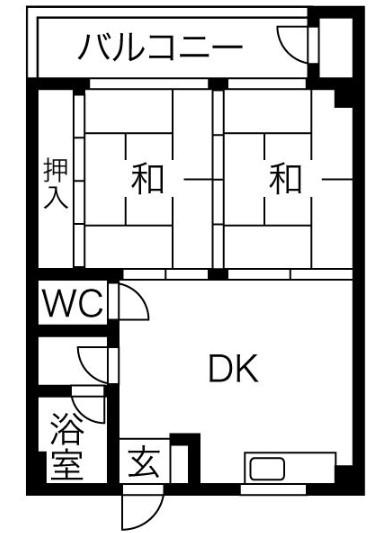 ミヅホビル(2DK/3階)の間取り写真