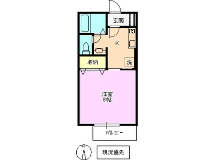 ハイツ柏(1K/2階)の間取り写真