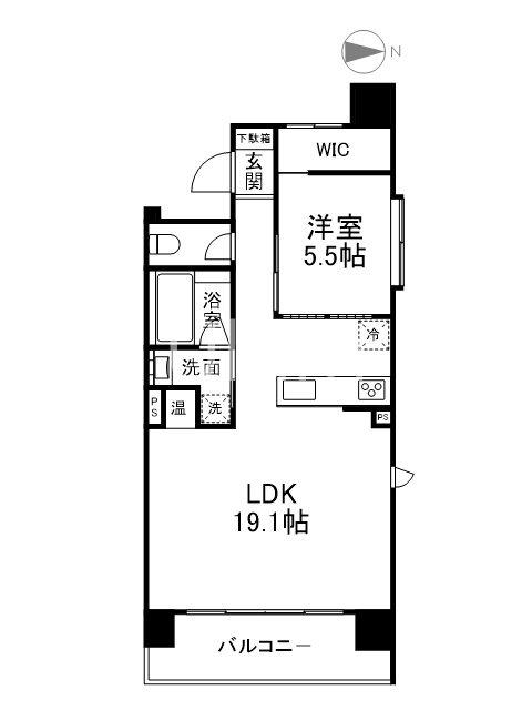 IL ROSSO堀川六角(1LDK/12階)の間取り写真