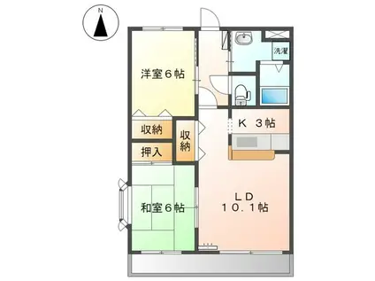 クオリティ高野(2LDK/2階)の間取り写真