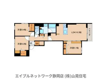 AVANCE東草深ウエスト(3LDK/1階)の間取り写真